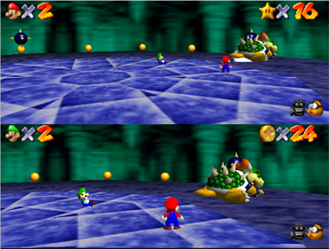SM64 Splitscreen Multiplayer - Screenshot - Gameplay Image