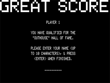 Outhouse - Screenshot - High Scores Image
