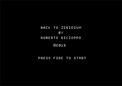 Back to Ziridium - Screenshot - Game Title Image