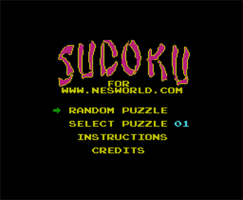 Sudoku (NESWorld Edition) - Screenshot - Game Title Image