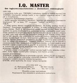 IQ Master - Box - Back Image