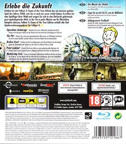 Fallout 3: Game of the Year Edition - Box - Back Image