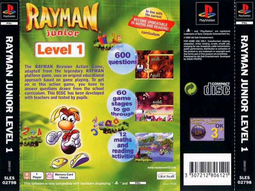 Rayman Brain Games - PlayStation 1 Game - Complete