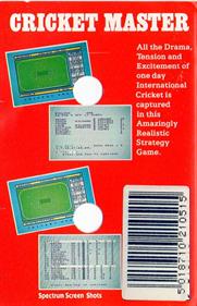 Cricket Master - Box - Back Image