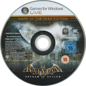 Batman: Arkham Asylum Game of the Year Edition - Disc Image