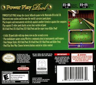 Power Play Pool - Box - Back Image