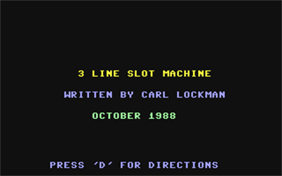 3 Line Slot Machine - Screenshot - Game Title Image