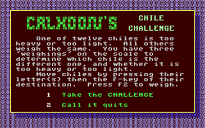 Calhoon's Chile Challenge - Screenshot - Game Title Image
