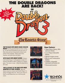 Double Dragon 3: The Rosetta Stone - Advertisement Flyer - Back Image