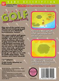 Bandai Golf: Challenge Pebble Beach - Box - Back Image