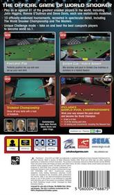 World Snooker Challenge 2007 - Box - Back Image