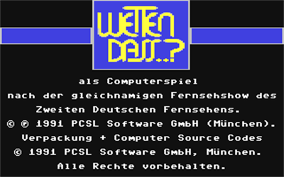 Wetten Dass - Screenshot - Game Title Image