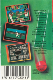 World Cricket - Box - Back Image