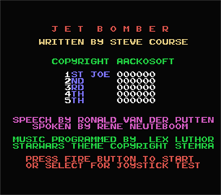 Jet Bomber - Screenshot - Game Title Image
