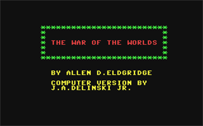 The War of the Worlds - Screenshot - Game Title Image