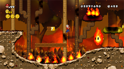 Newer Super Mario Bros. Wii: Falling Leaf - Screenshot - Gameplay Image