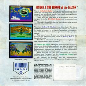 Sinbad and the Throne of the Falcon - Box - Back Image