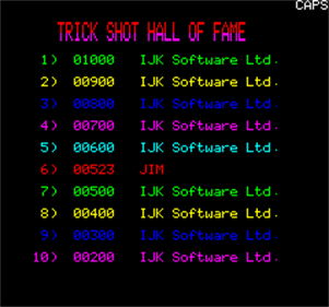 TrickShot - Screenshot - High Scores Image