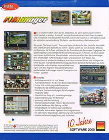 F1 Manager Professional - Box - Back Image