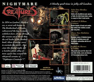 Nightmare Creatures - Box - Back Image