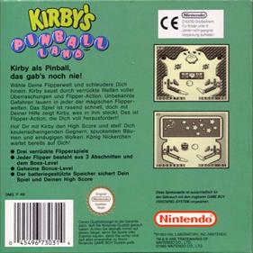 Kirby's Pinball Land - Box - Back Image