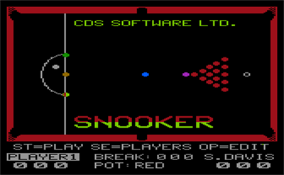 Steve Davis Snooker - Screenshot - Game Title Image
