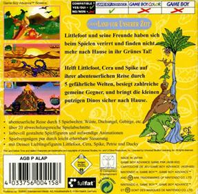 The Land Before Time - Box - Back Image