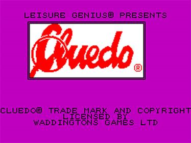 Cluedo - Screenshot - Game Title Image
