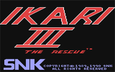Ikari III: The Rescue - Screenshot - Game Title Image