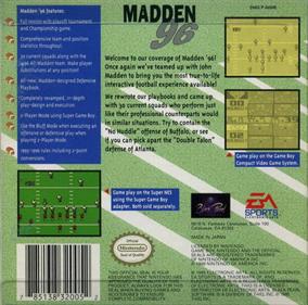 Madden 96 - Box - Back Image