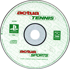 Actua Tennis - Disc Image