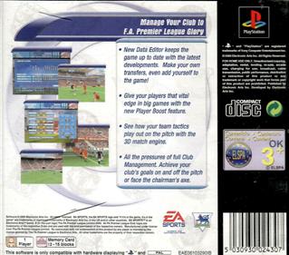 The F.A. Premier League Football Manager 2001 - Box - Back Image