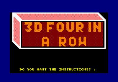 3D Four in a Row - Screenshot - Game Title Image