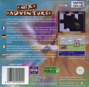 Qix Adventure - Box - Back Image