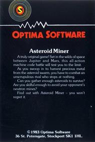 Asteroid Miner - Box - Back Image