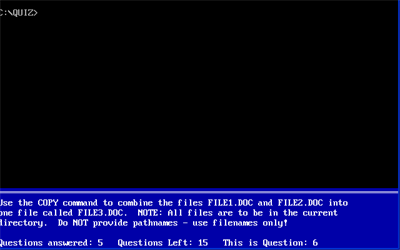 Advanced DOS Quiz - Screenshot - Gameplay Image
