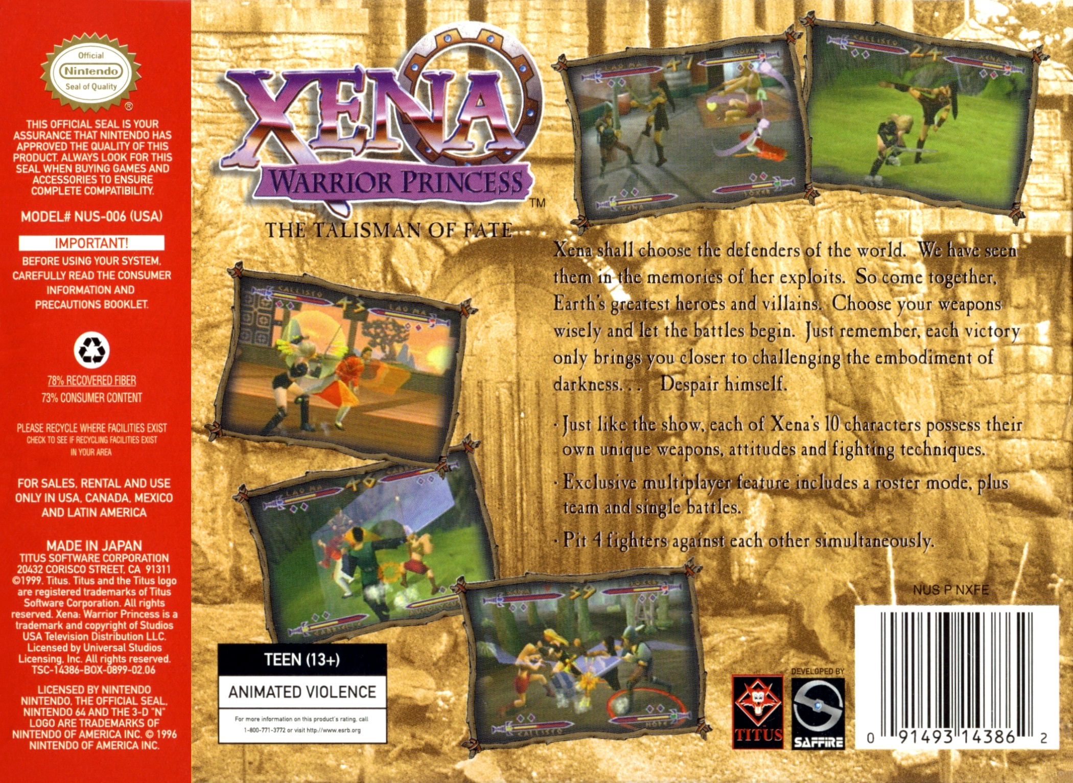 Xena: Warrior Princess: The Talisman of Fate Details - LaunchBox 