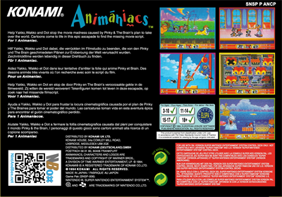 Animaniacs - Box - Back Image