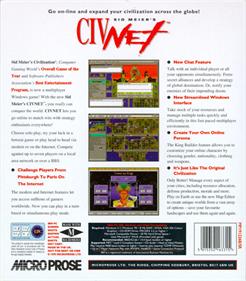 Sid Meier's CivNet - Box - Back Image