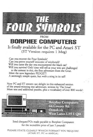 The Four Symbols - Advertisement Flyer - Front Image