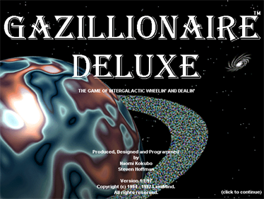 Gazillionaire Deluxe  - Screenshot - Game Title Image