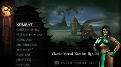 Mortal Kombat: Unchained - Screenshot - Game Select