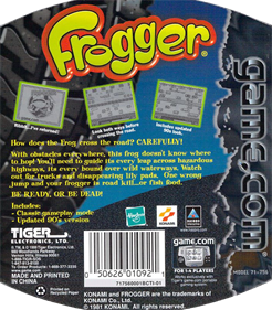 Frogger - Box - Back Image