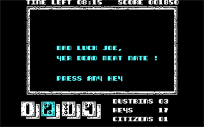 Joe Blade 2 - Screenshot - Game Over Image