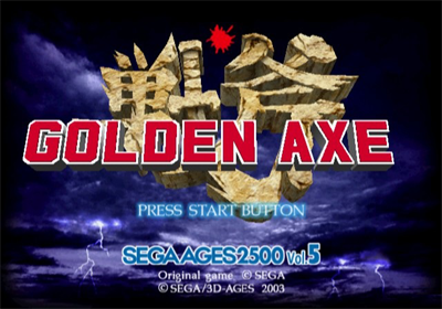 Sega Ages 2500 Series Vol. 5: Golden Axe - Screenshot - Game Title Image