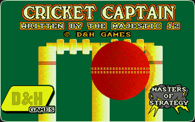 Cricket Captain - Screenshot - Game Title Image