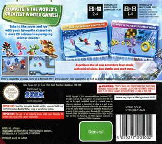 Mario & Sonic at the Olympic Winter Games - Box - Back Image