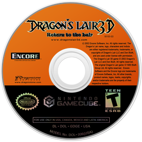 Dragon's Lair 3D: Return to the Lair - Disc Image