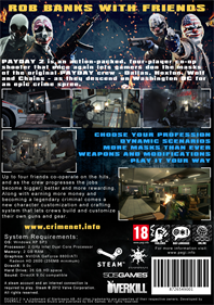 Payday 2 - Fanart - Box - Back Image