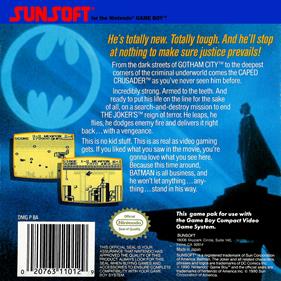 Batman: The Video Game - Box - Back Image